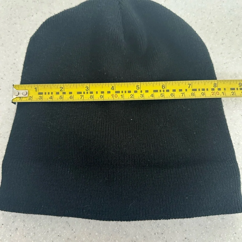Nike Black Knit Beanie Hat with Bright Neon Yellow Logo. Youth Size.